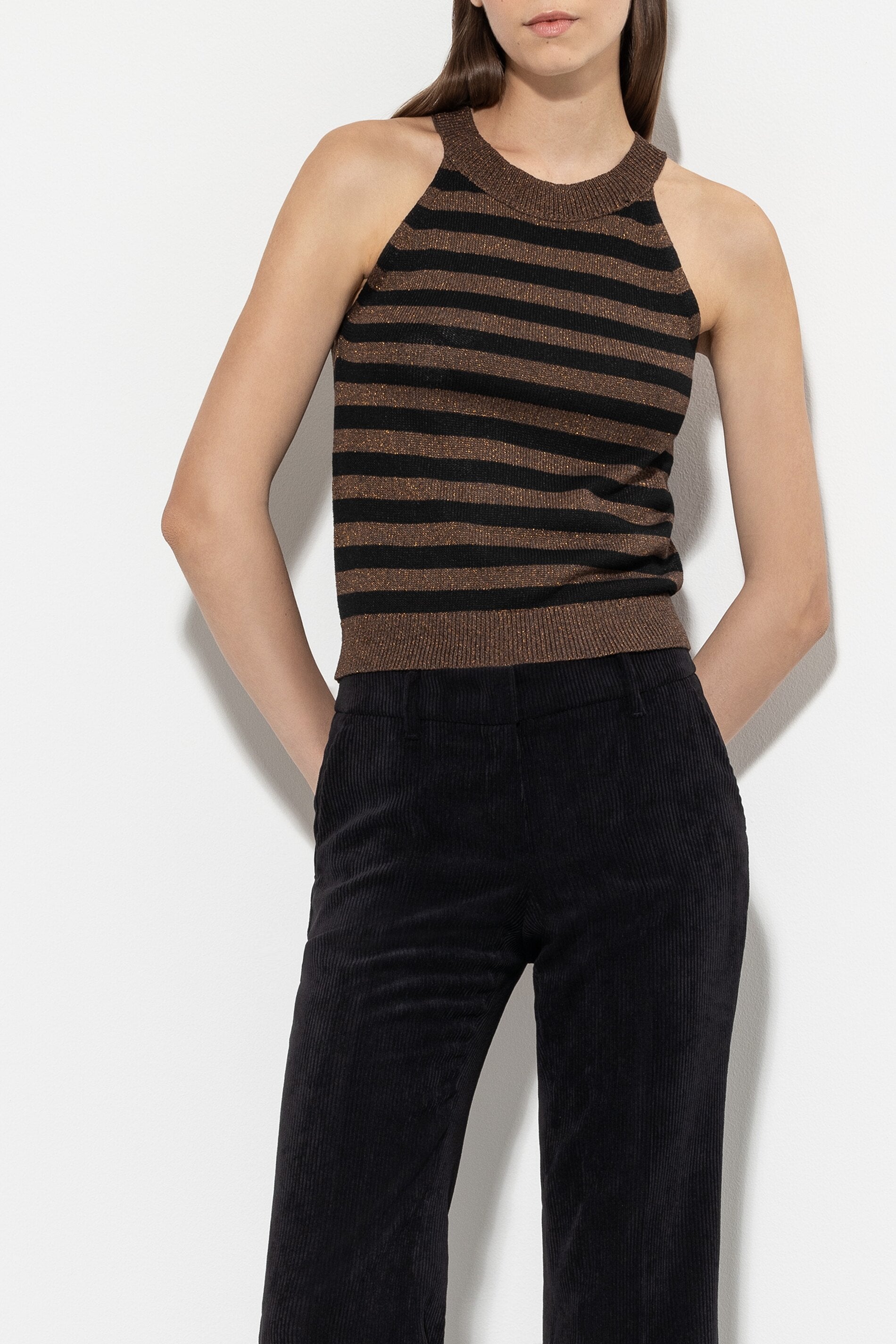 Stricktop mit Streifen - multi - Standard | Model Seite