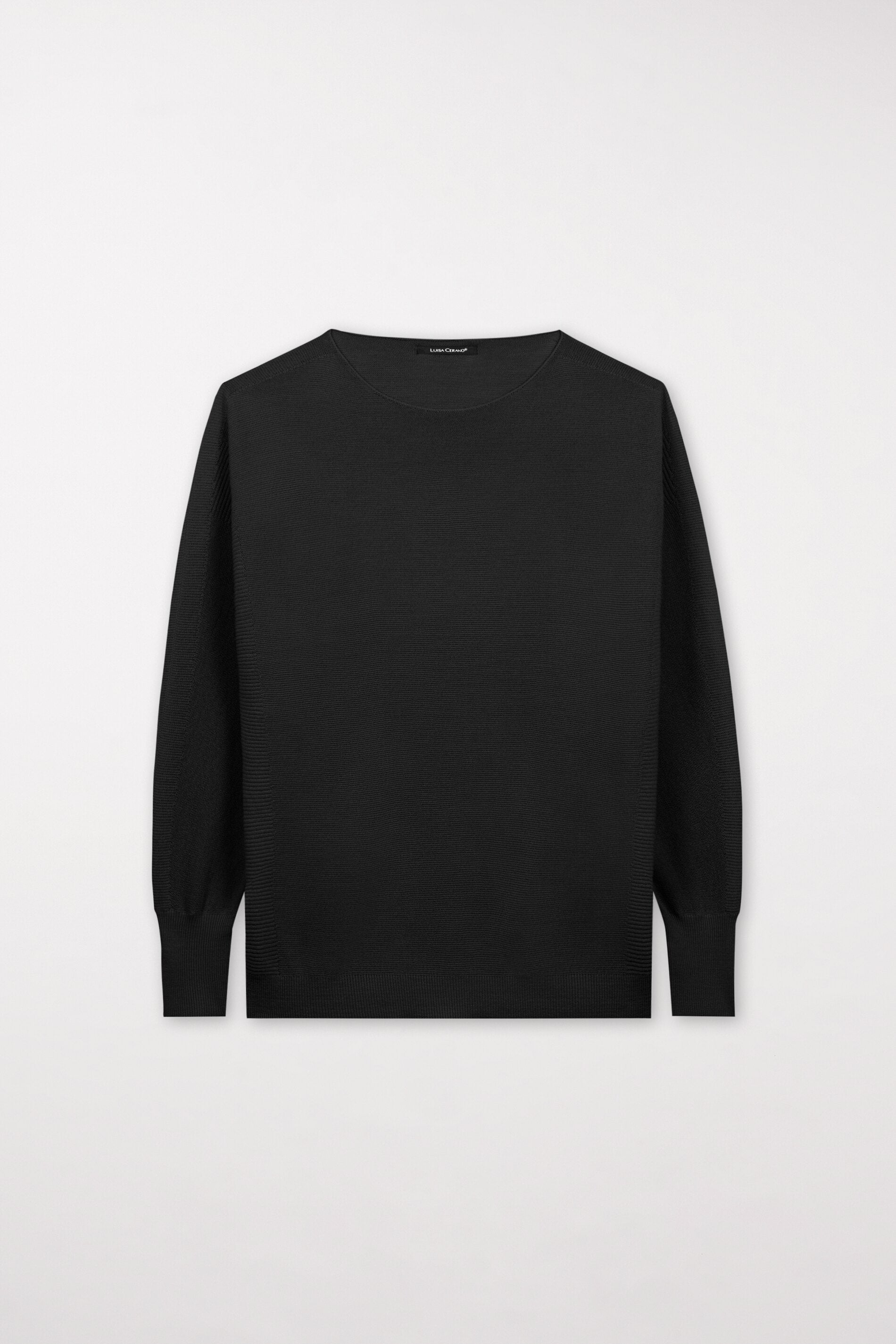 Pullover mit U-Boot-Ausschnitt - black - Standard | Model Front