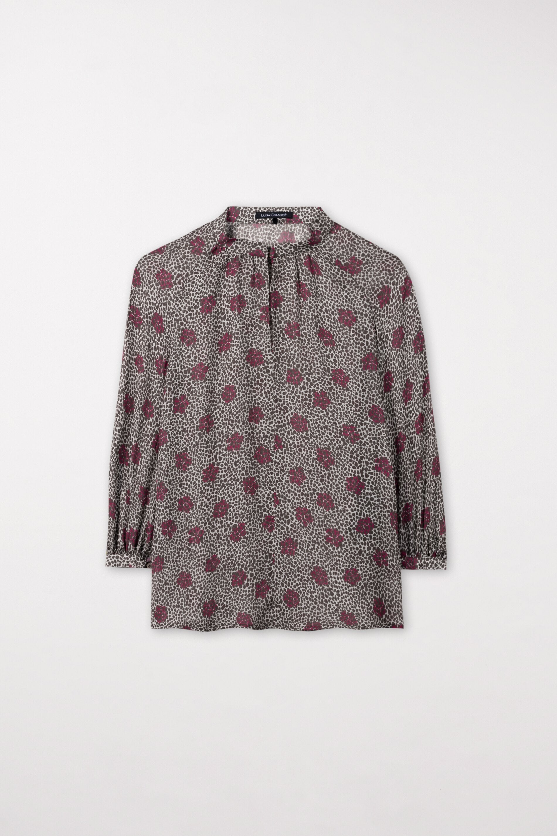 Bluse mit Millefeleurs-Print - multi - Standard | Model Front