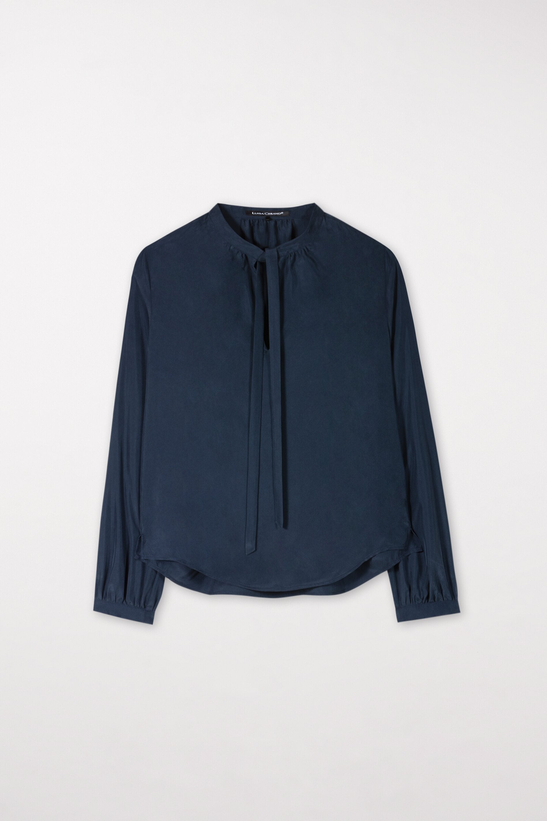 Seiden-Tunikabluse - midnight blue - Standard | Model Front