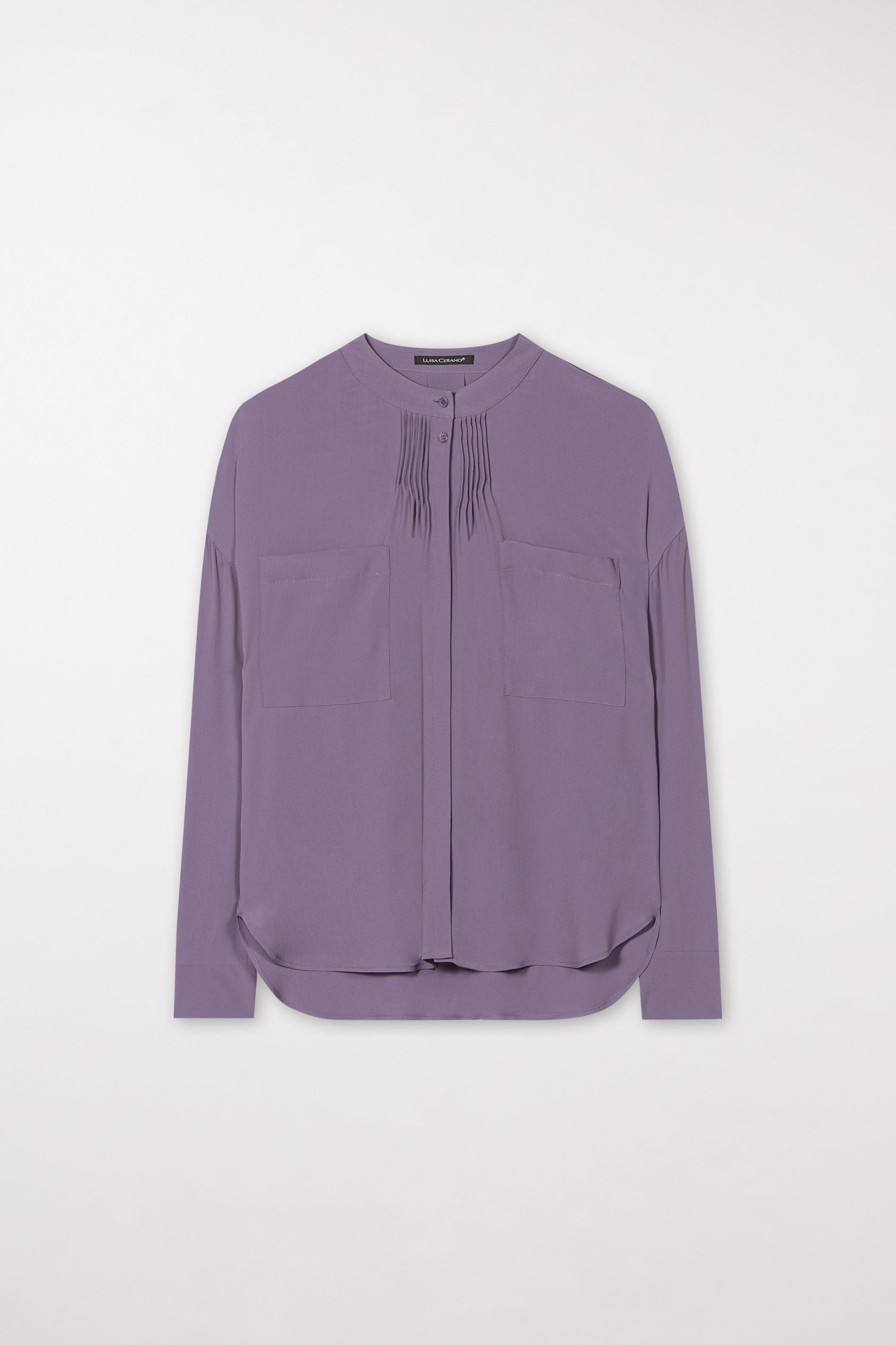 Hemd mit Faltendetails - mauve - Standard | Model Front