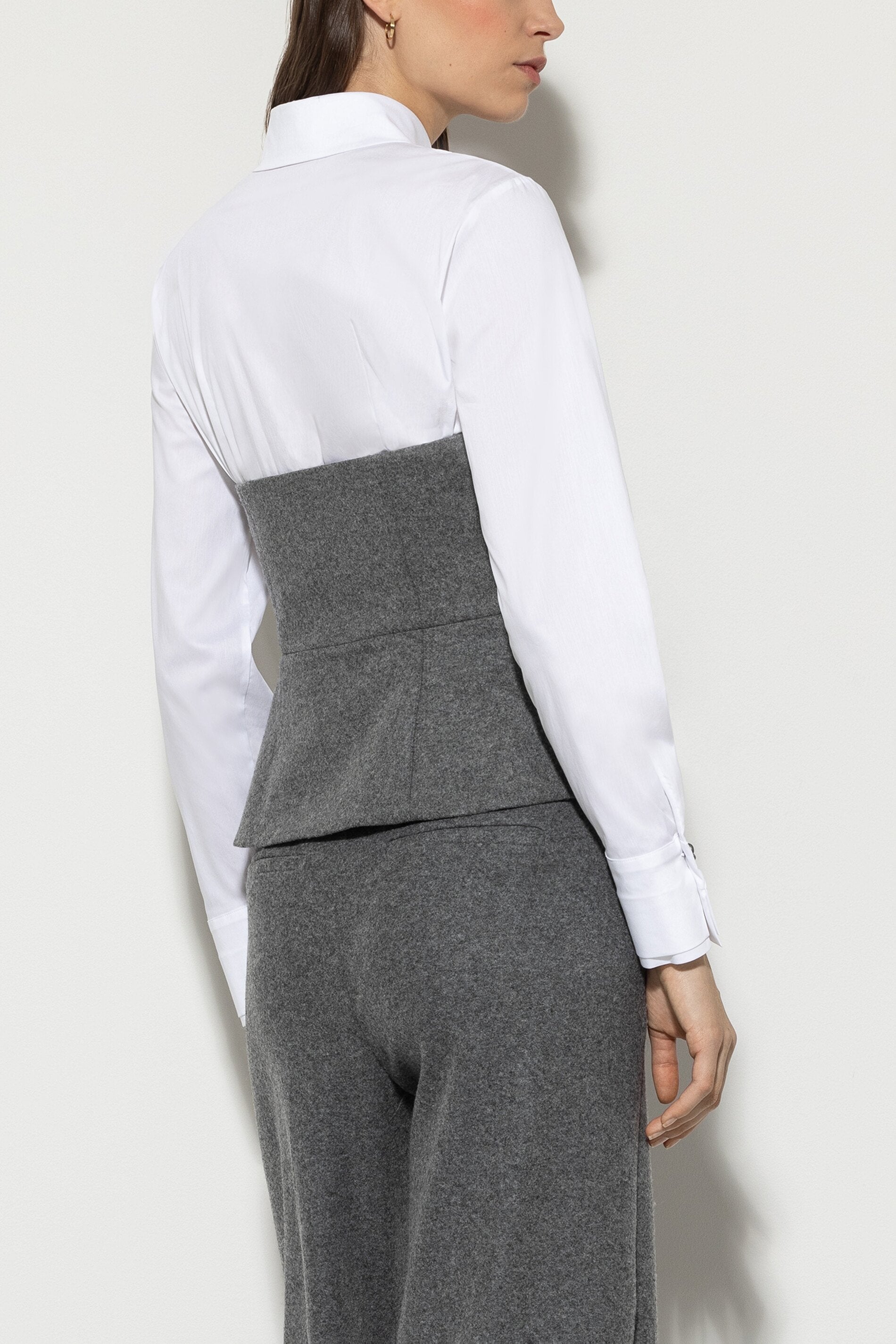 Flanell-Corsage - dark grey melange - Standard