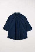 Raglanbluse aus Baumwoll-Mix - petrol blue - Standard | Model Front