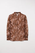 Seidenbluse mit Retro-Print - the retro print - Standard | Model Front