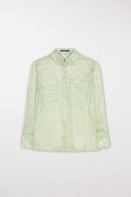 Hemdbluse mit Lamé-Effekt - mint - Standard | Model Front