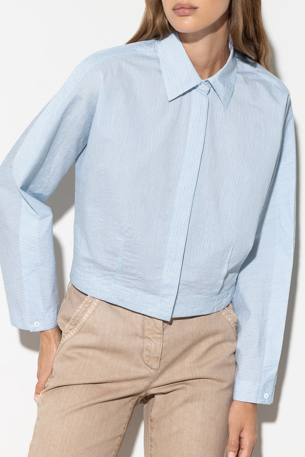 Kimonobluse mit Streifen - multi - Standard | Model Rück