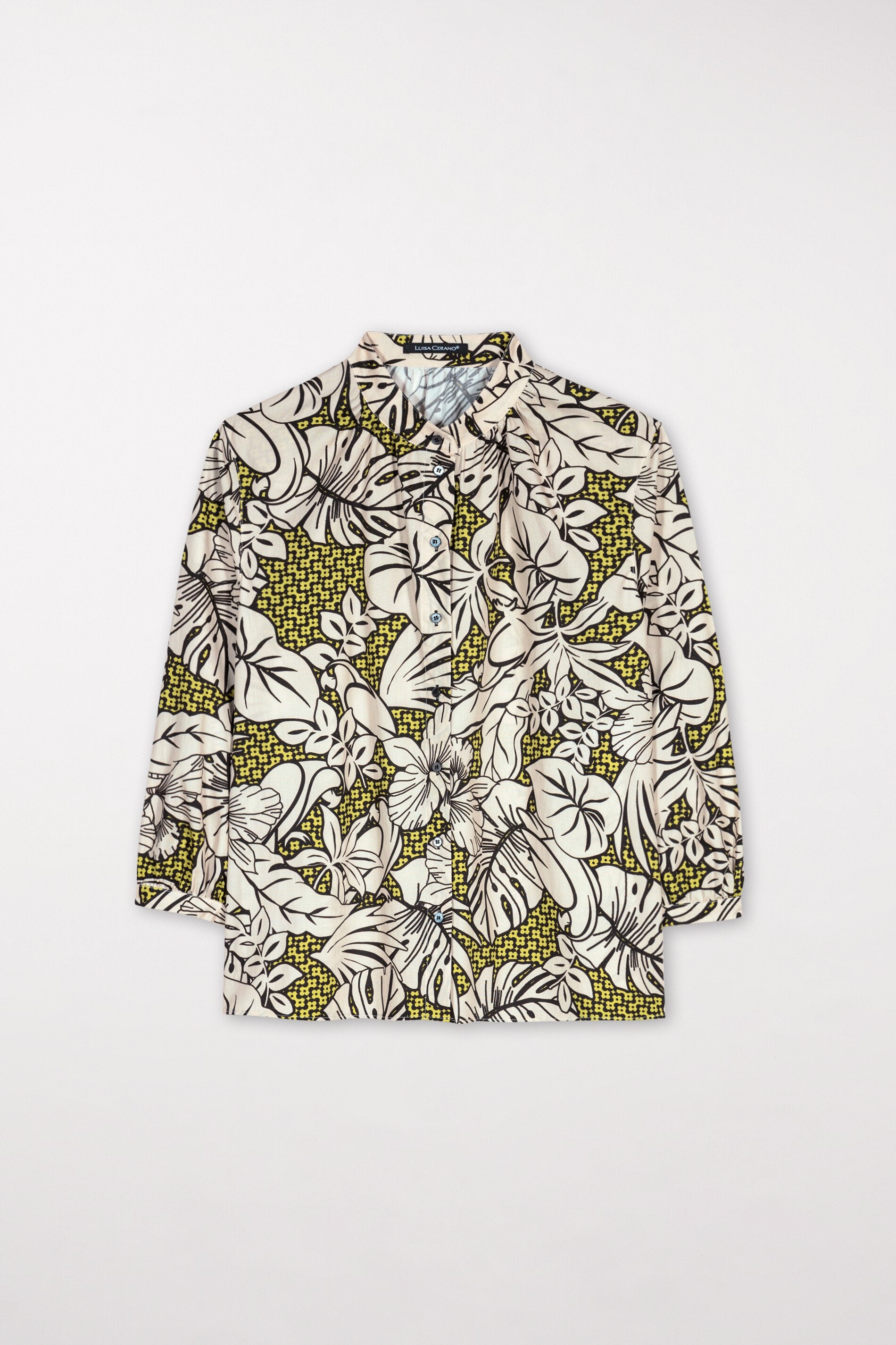 Bluse mit Leaf-Print - multi - Standard | Model Front