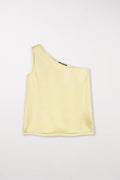 Satin-Off-Shoulder-Top - pale citron - Standard | Model Front