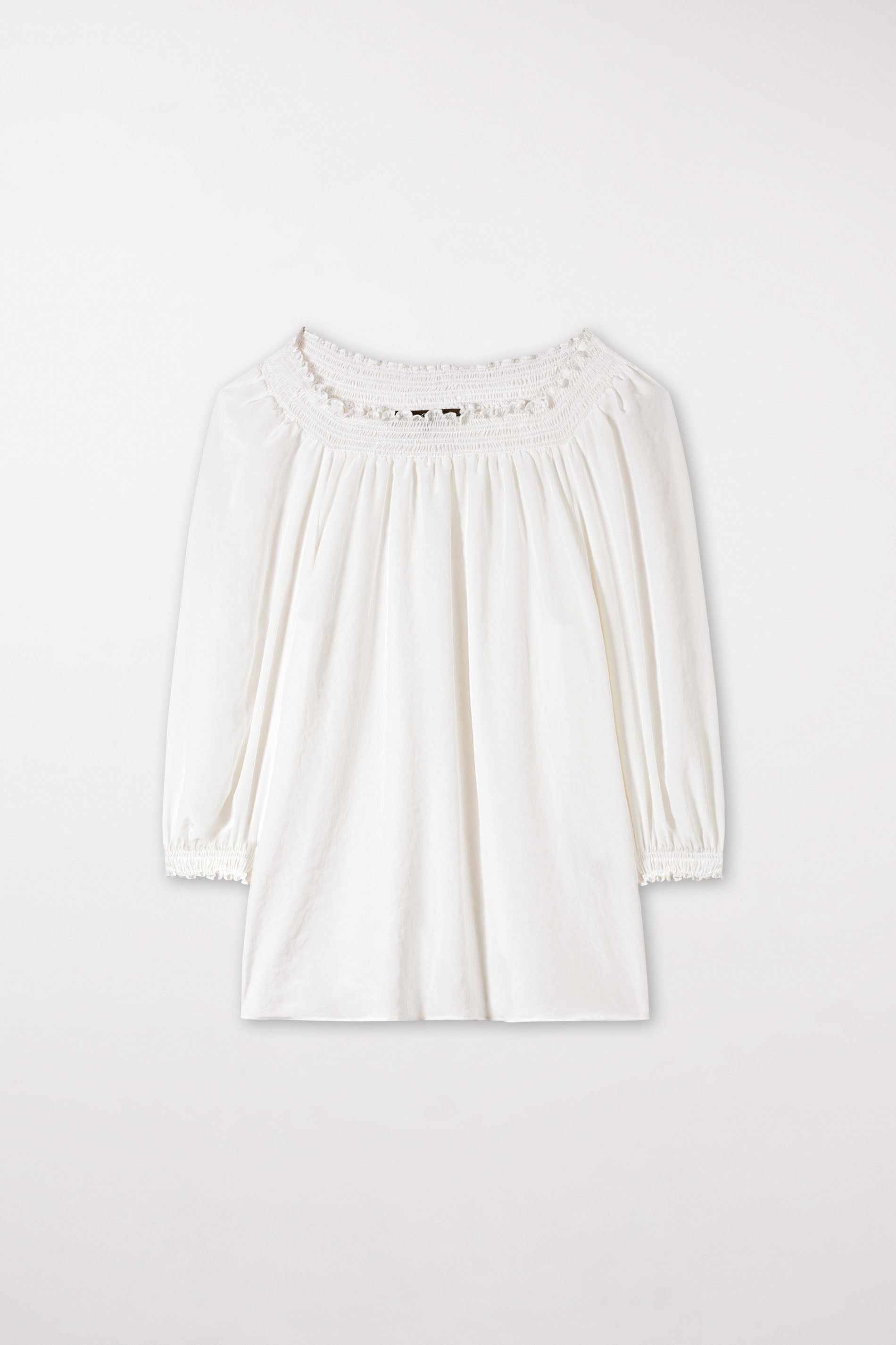 Tunika mit Carmen-Ausschnitt - off-white - Standard | Model Front