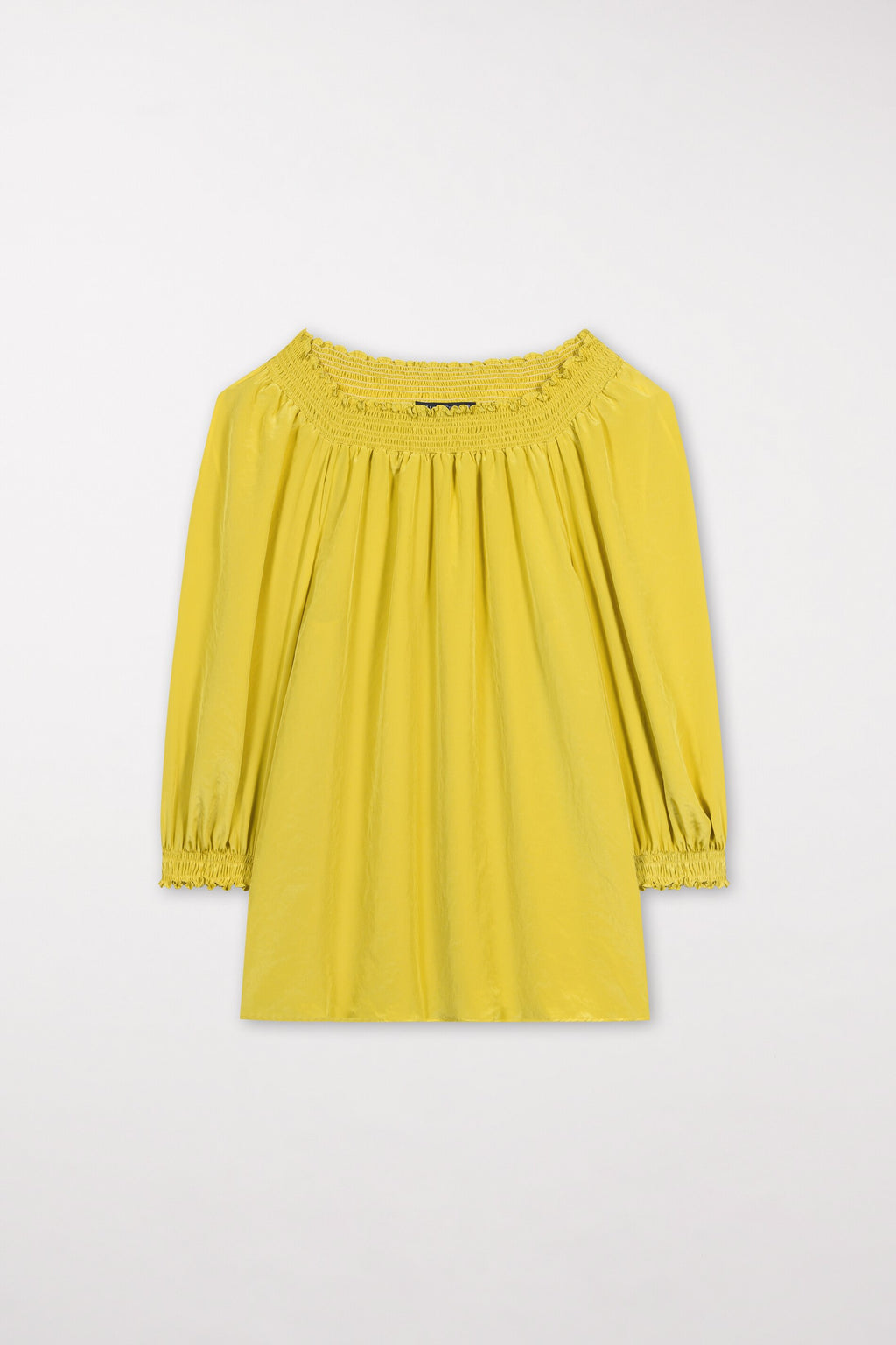 Tunika mit Carmen-Ausschnitt - lemon - Standard | Model Front