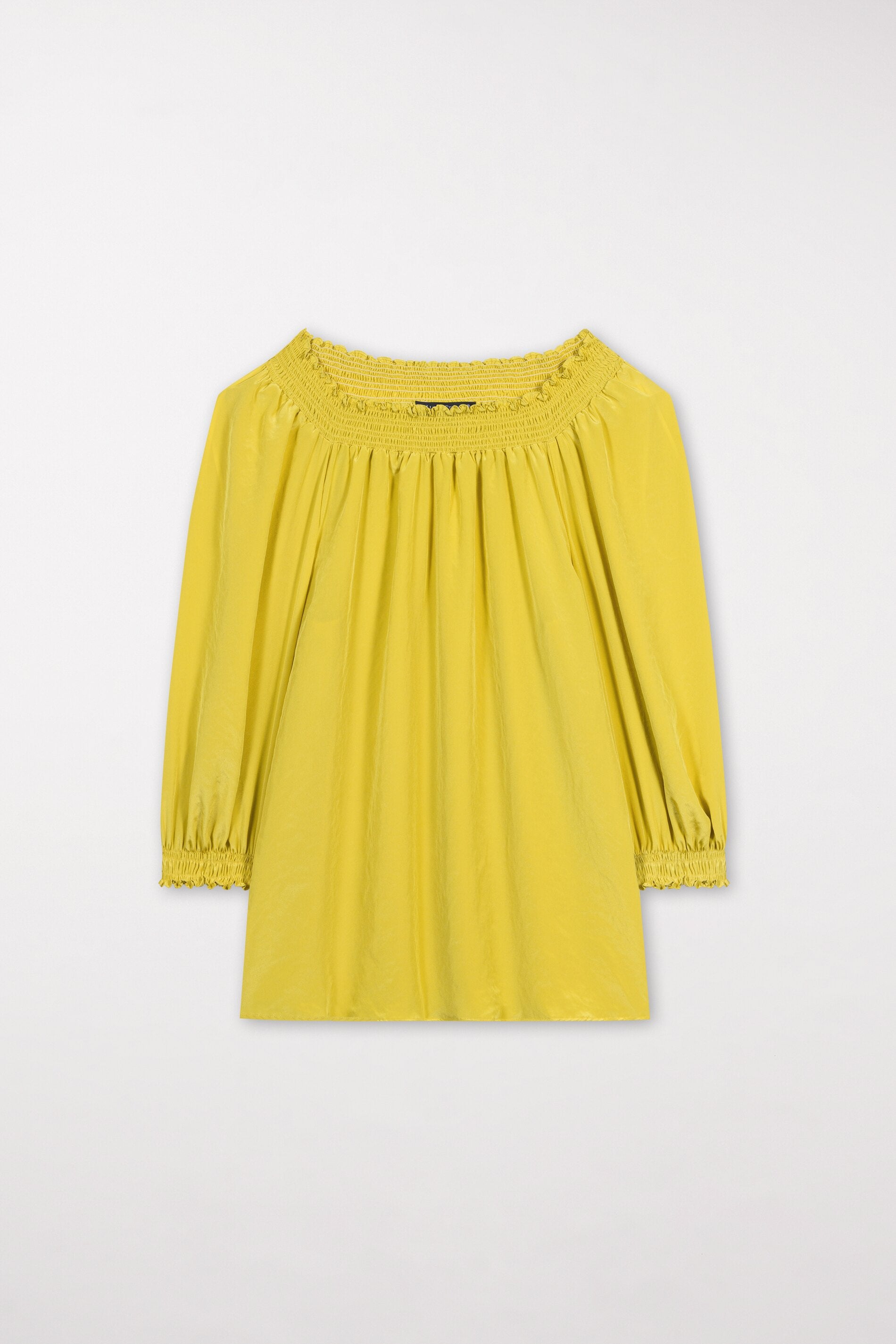 Tunika mit Carmen-Ausschnitt - lemon - Standard | Model Front