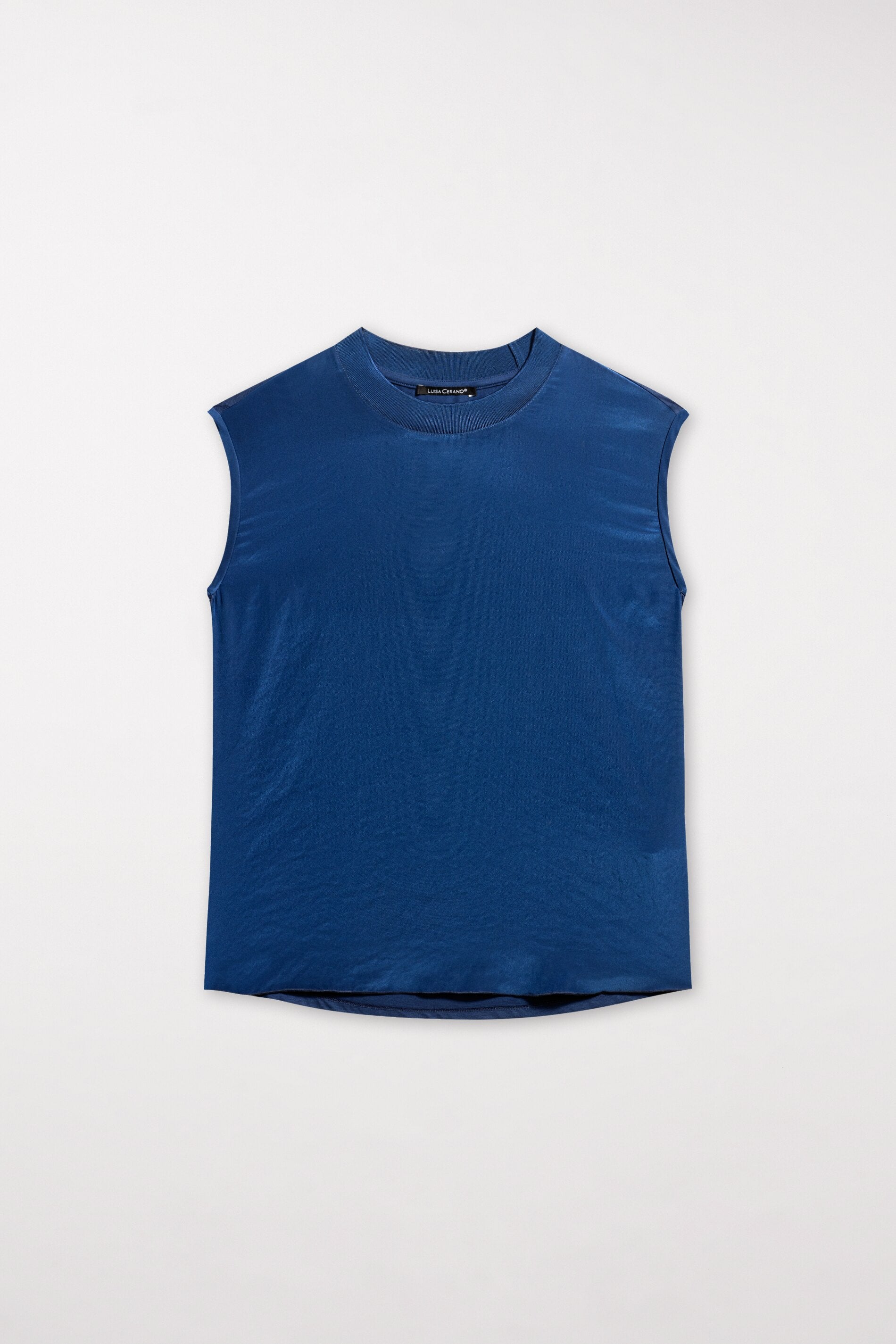 Basic-Top mit Rippdetail - deep blue - Standard | Model Front