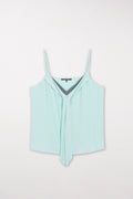 Camisole-Top aus Seiden-Mix - mineral aqua - Standard | Model Front