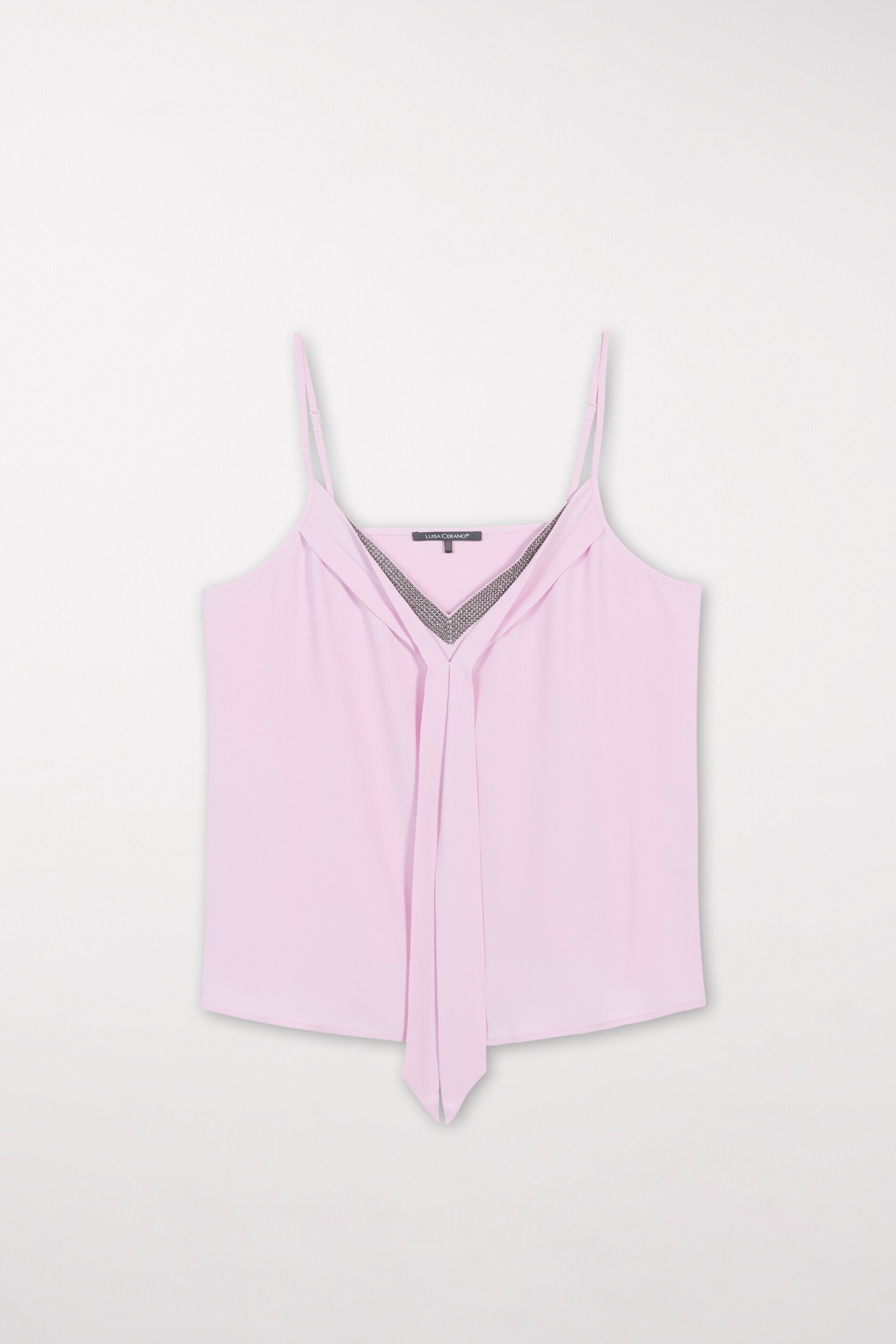 Camisole-Top aus Seiden-Mix - faded lavender - Standard | Model Front