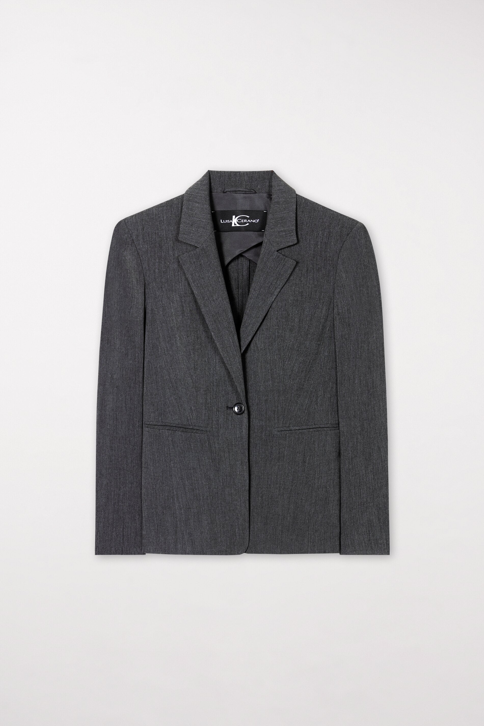 Blazer aus Kaschmir-Mix - dark grey melange - Standard | Model Front