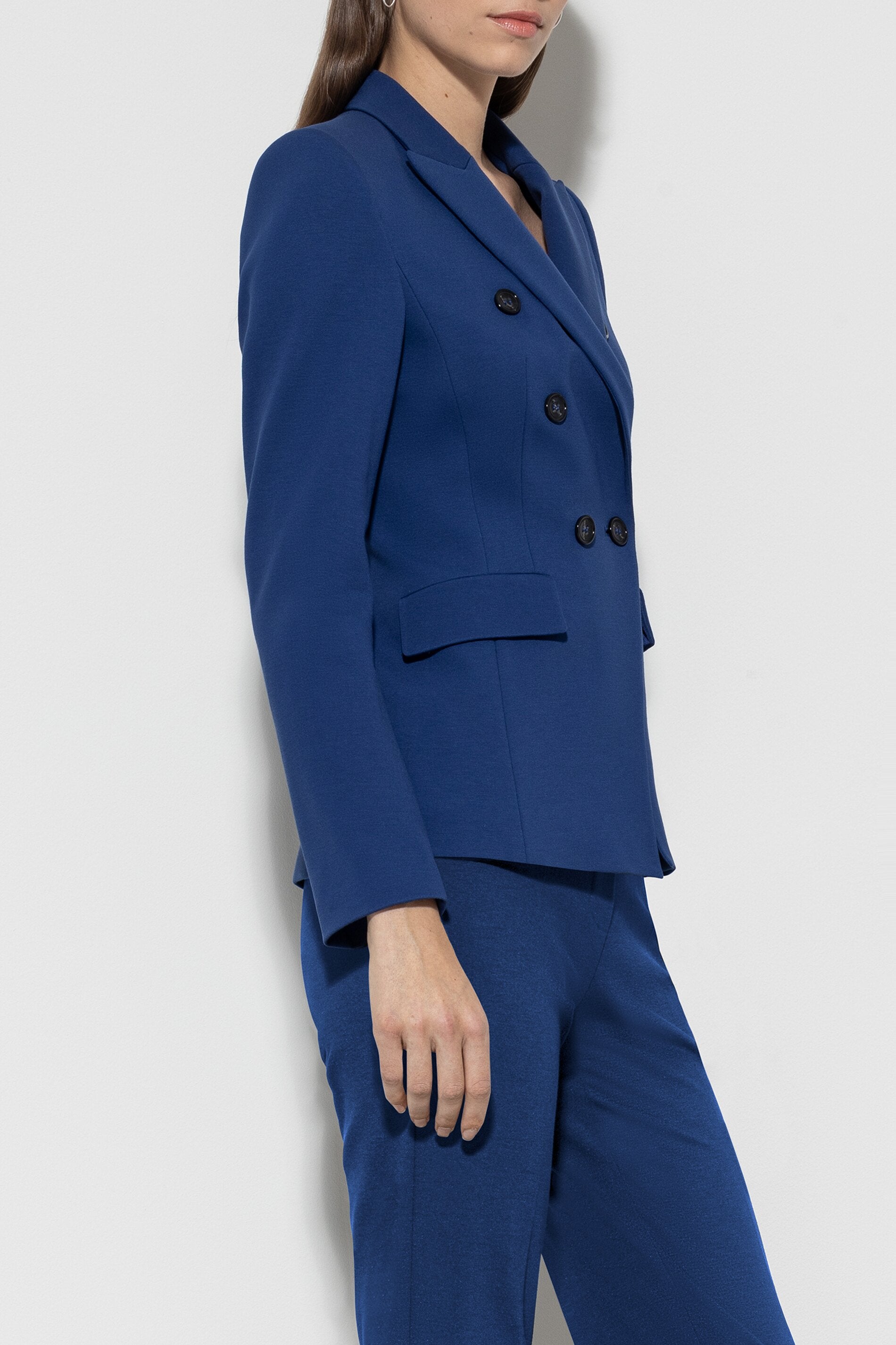 Blazer aus Punto-Milano - deep blue - Standard | Model Rück