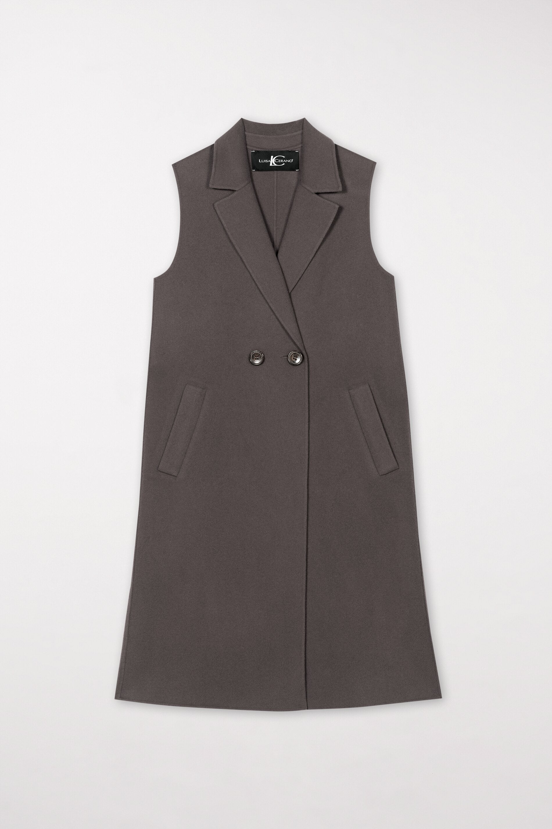 Doubleface-Mantelweste - taupe - Standard | Model Front
