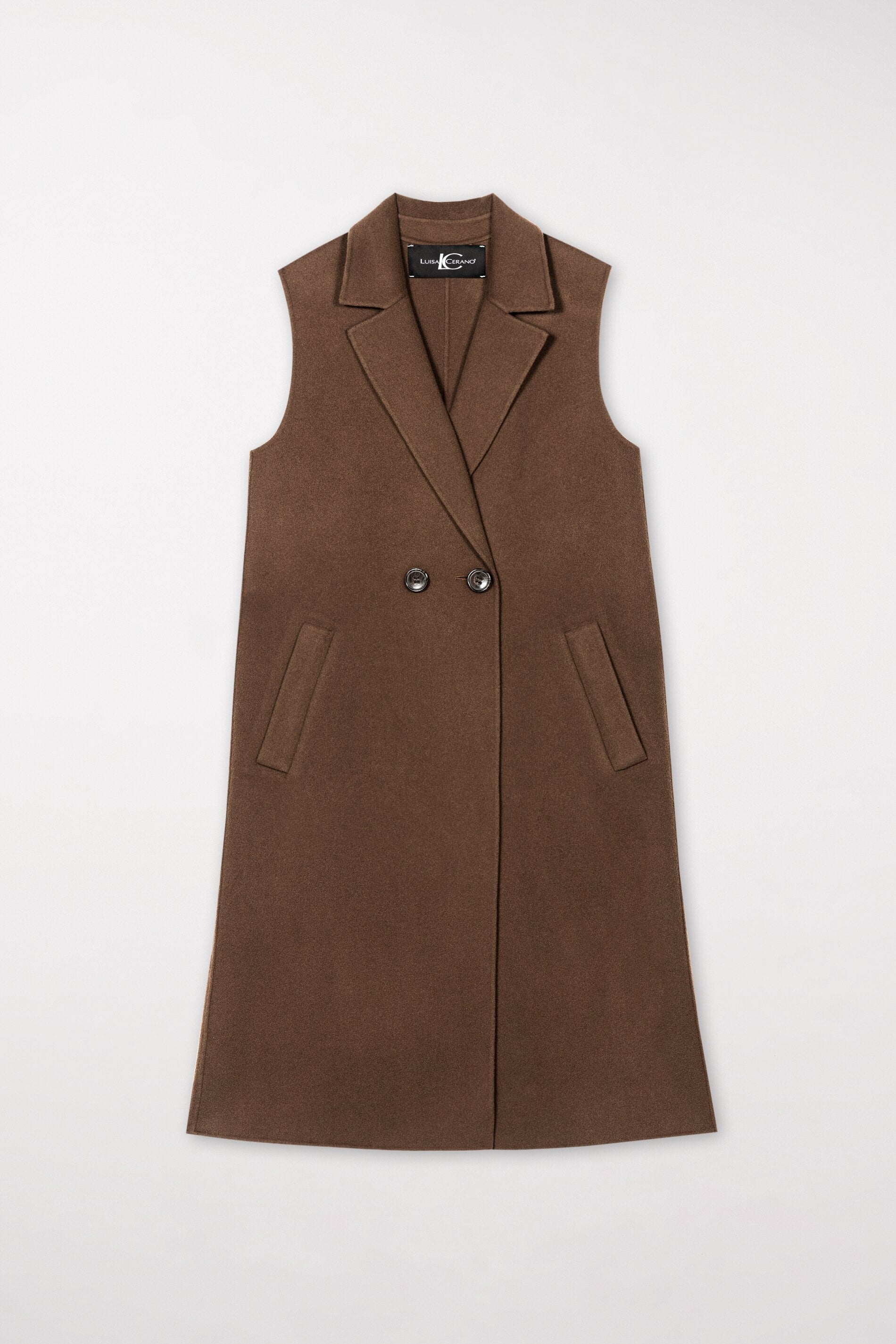 Doubleface-Mantelweste - hazelnut - Standard | Model Front