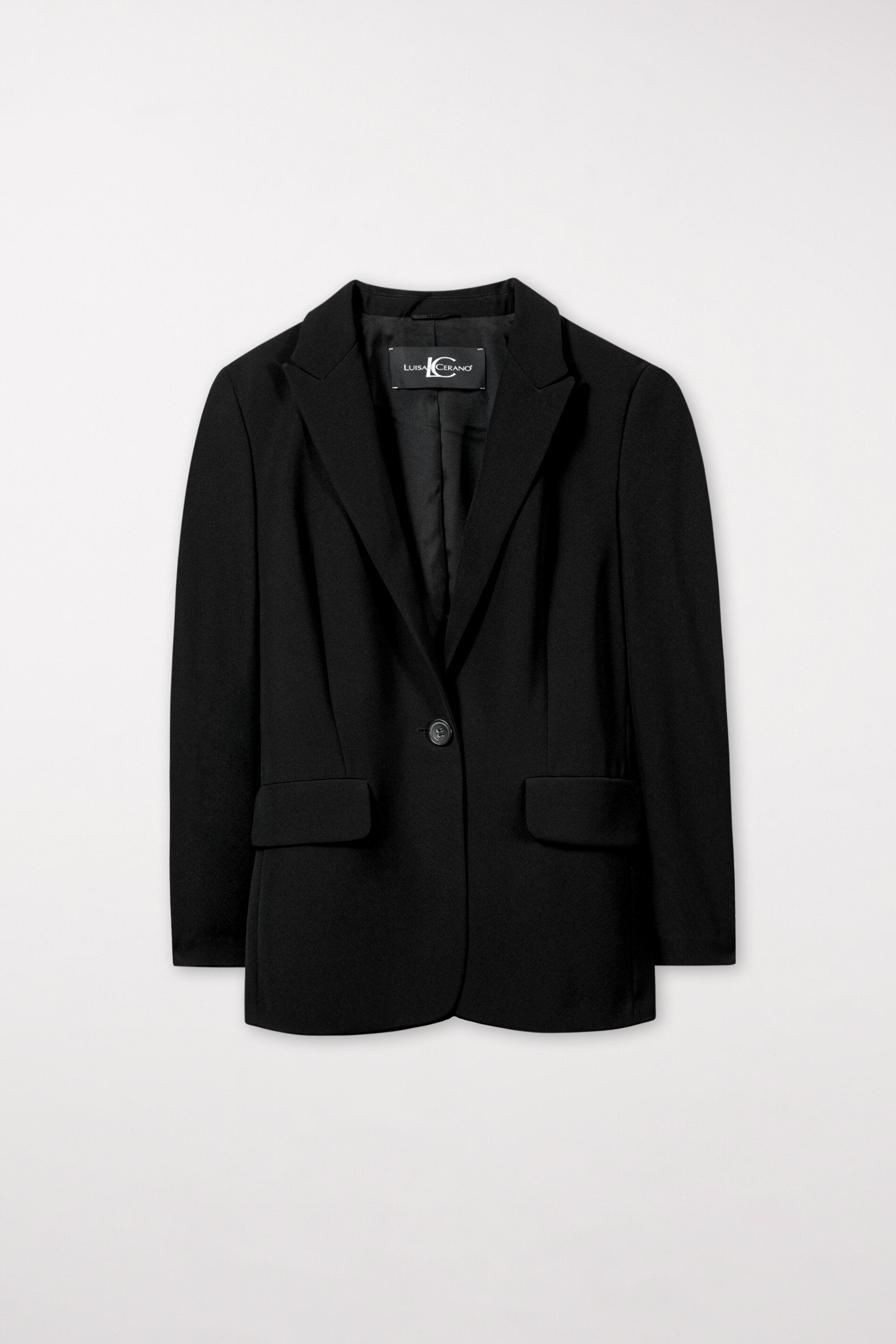 Einknopf-Blazer - deep black - Standard | Model Front