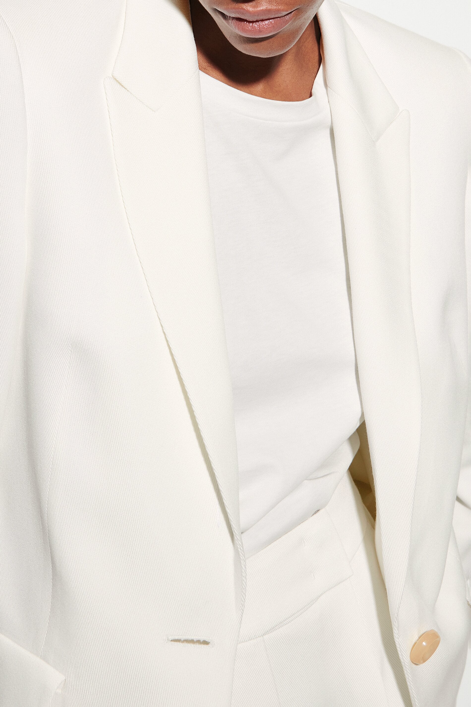 Gabardine-Einknopf-Blazer - milk - Standard | Artikel Front