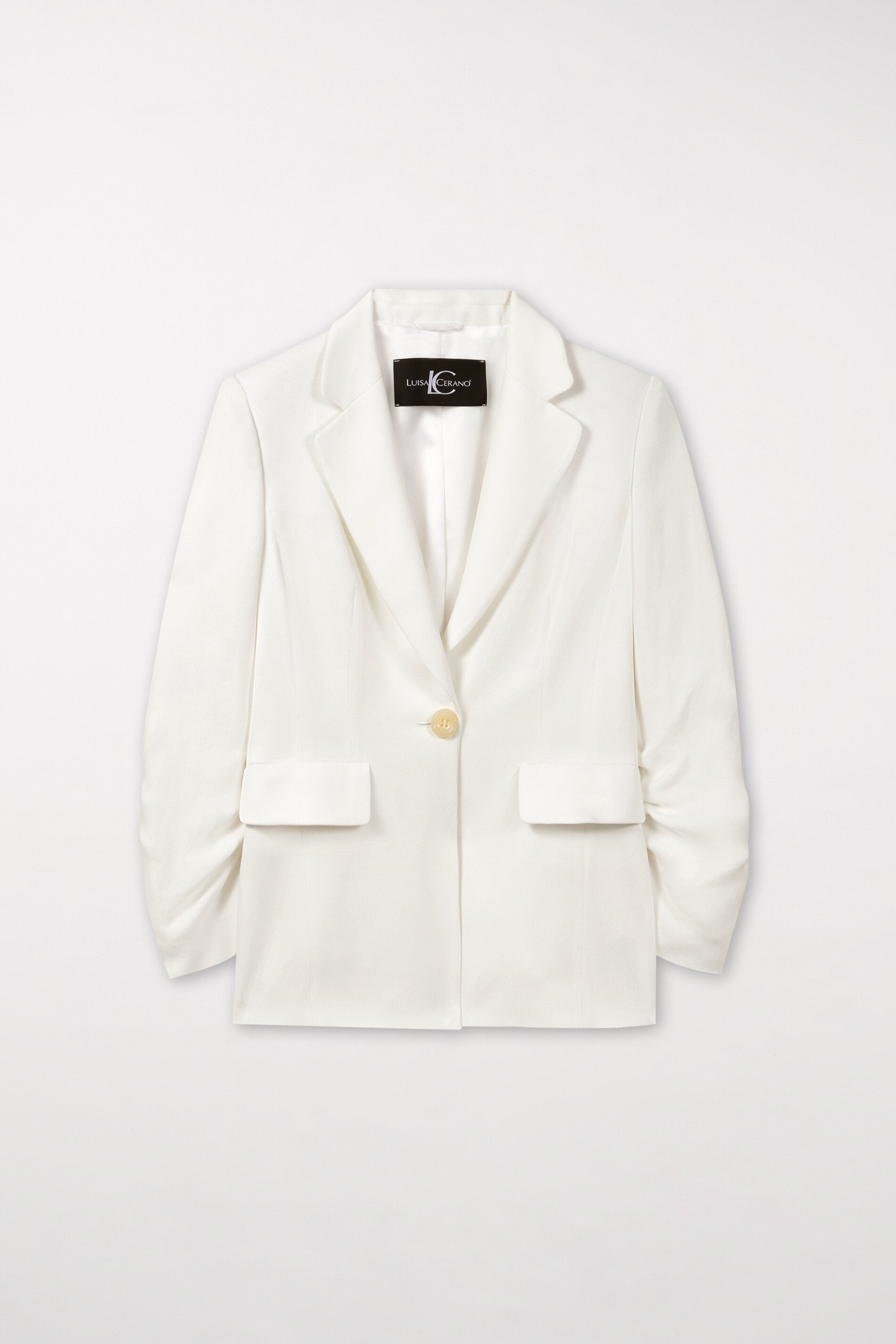 Gabardine-Blazer - milk - Standard | Model Front