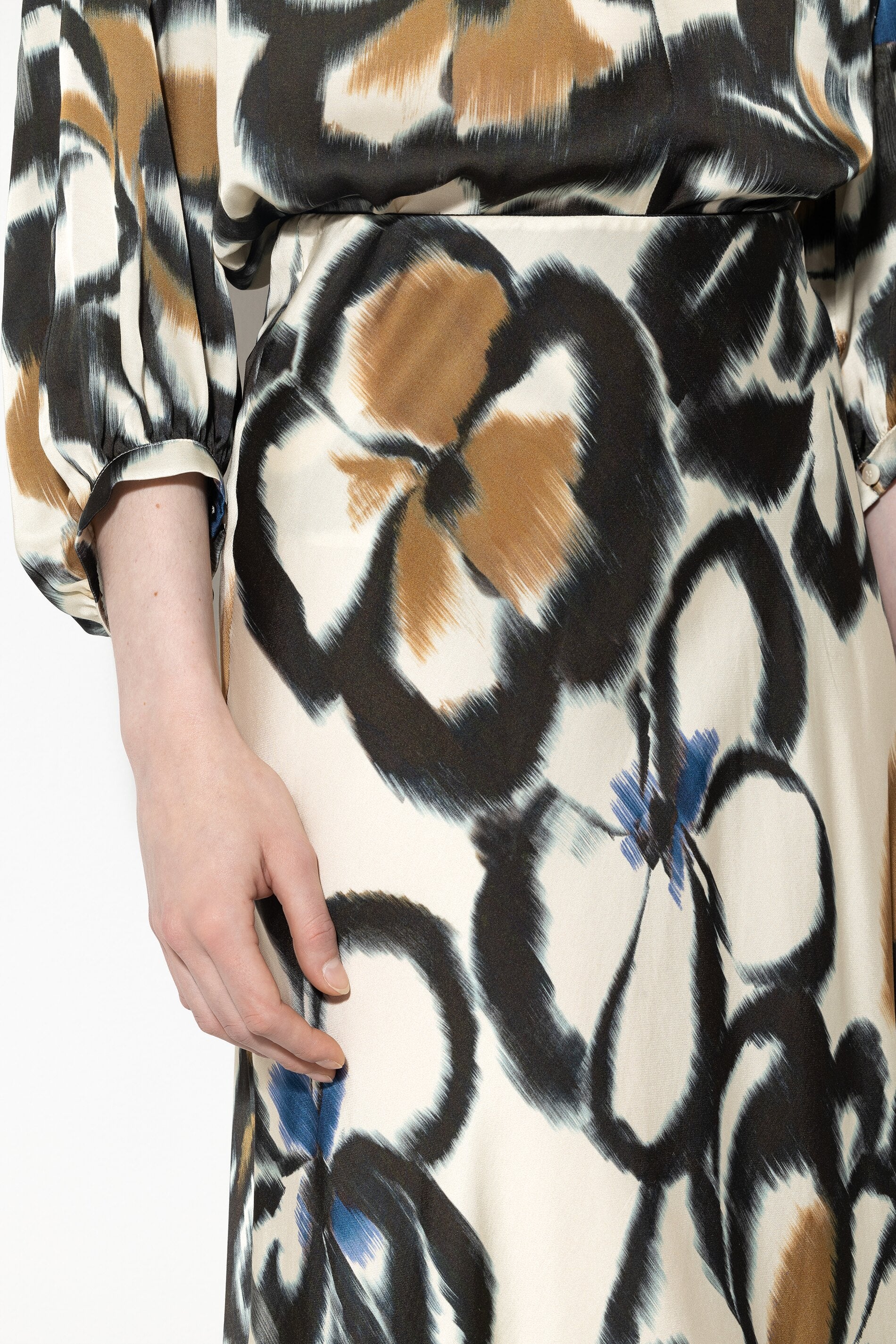 Satin-Rock mit Flower-Print - multi - Standard | Artikel Front