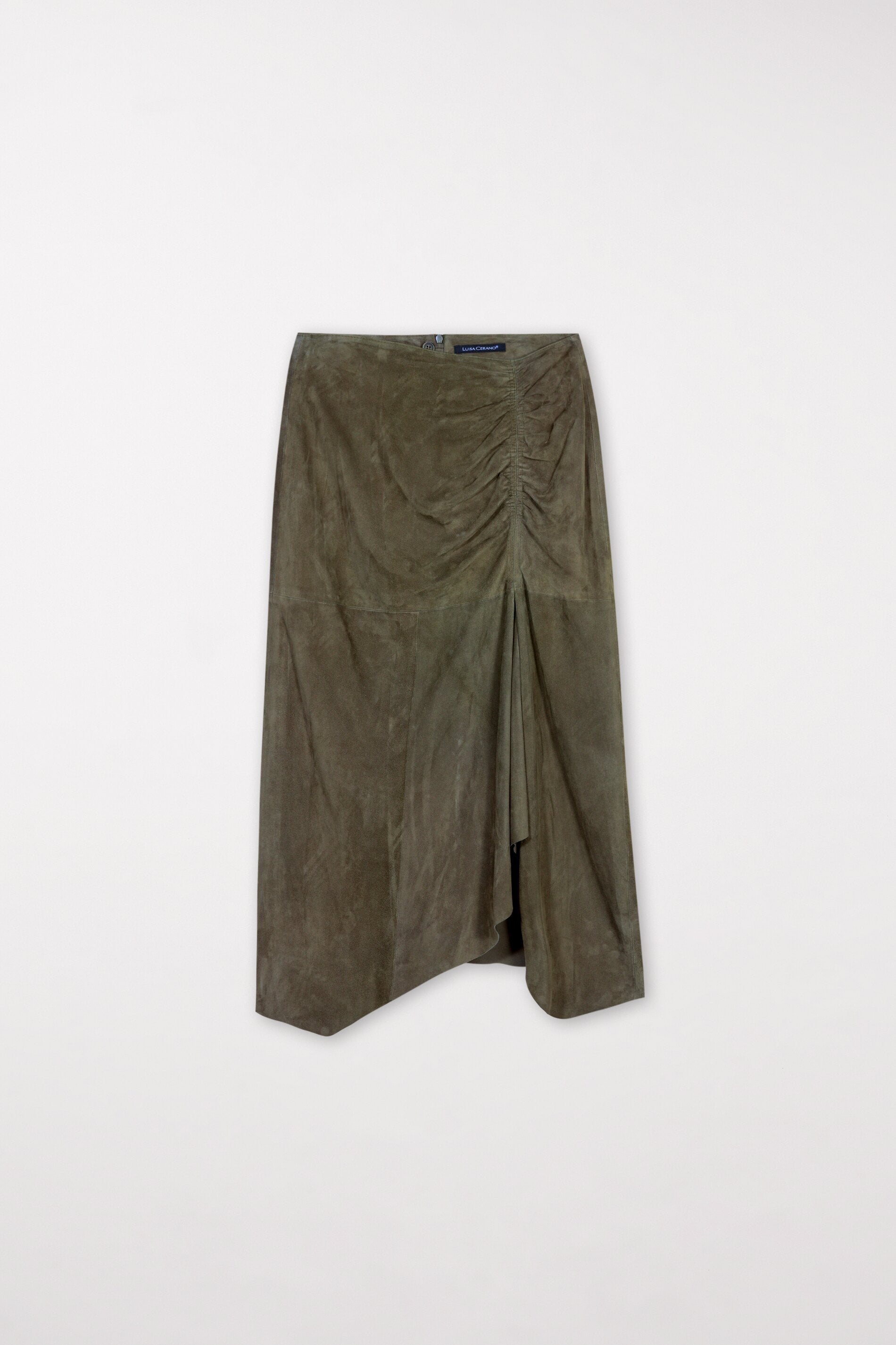 Velours-Midirock - greyish khaki - Standard | Model Front