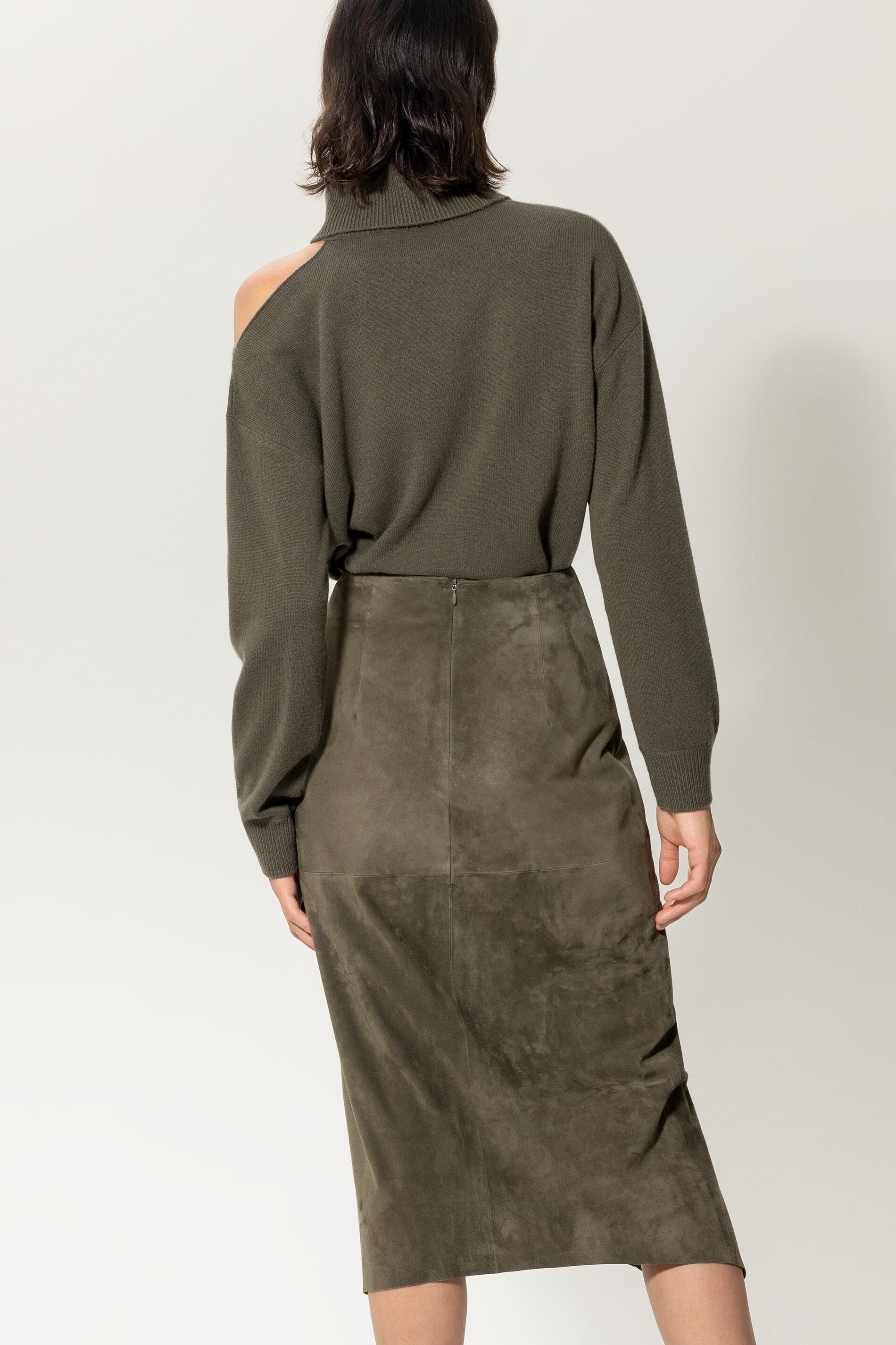 Velours-Midirock - greyish khaki - Standard | Model Detail