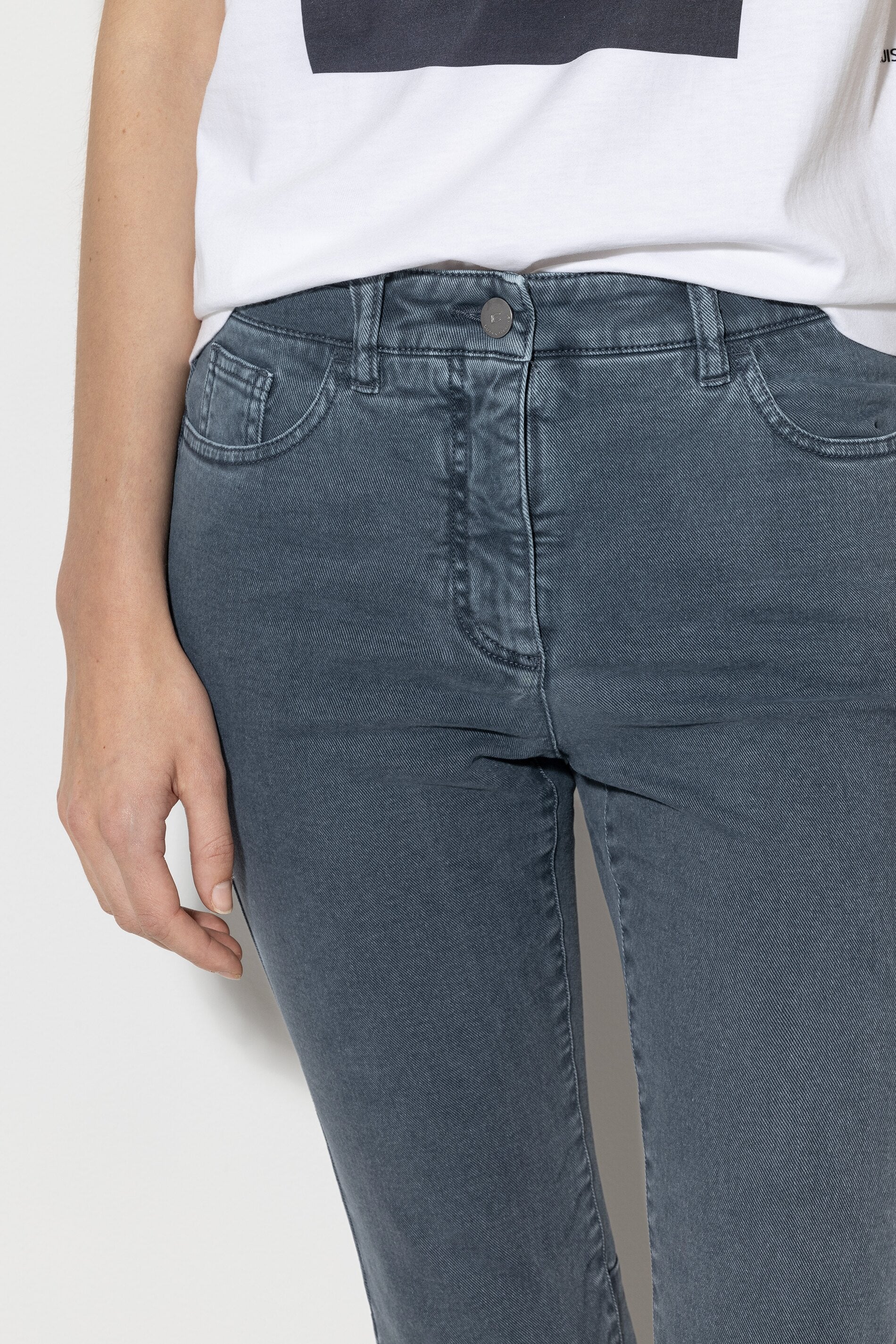 Authentic-Twill-Denim - greyish blue - ohne Motiv | Artikel Front