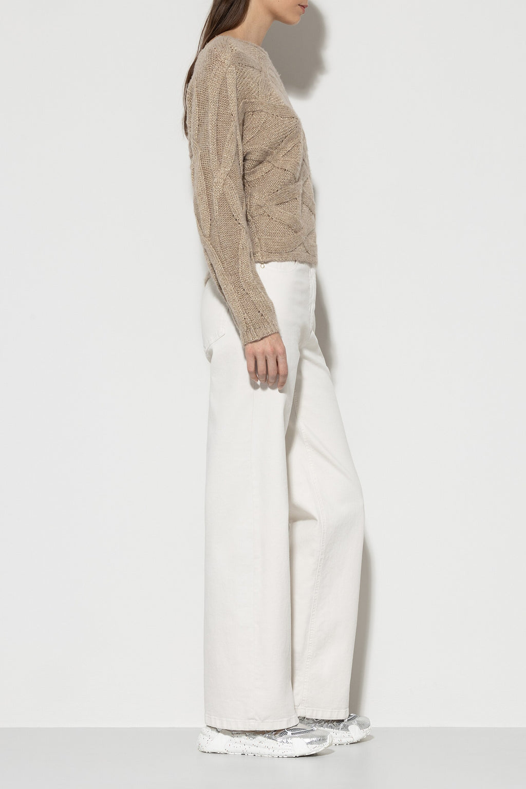 Authentic-Twill-Denim - creme - ohne Motiv | Model Rück