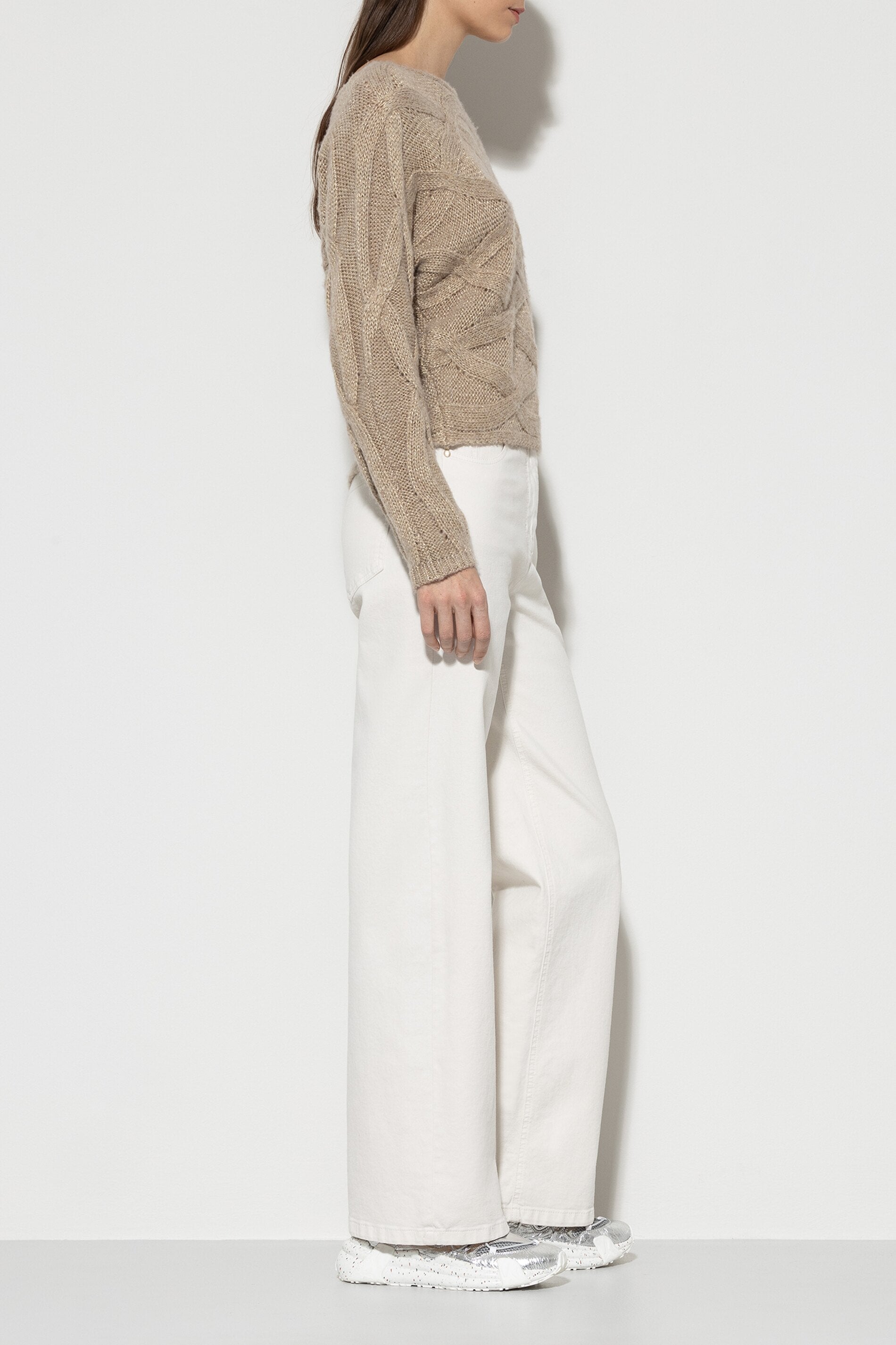 Authentic-Twill-Denim - creme - ohne Motiv | Model Rück