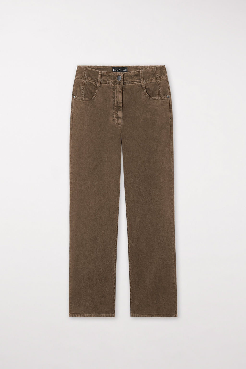 Authentic-Twill-Denim - tobacco - ohne Motiv | Model Front