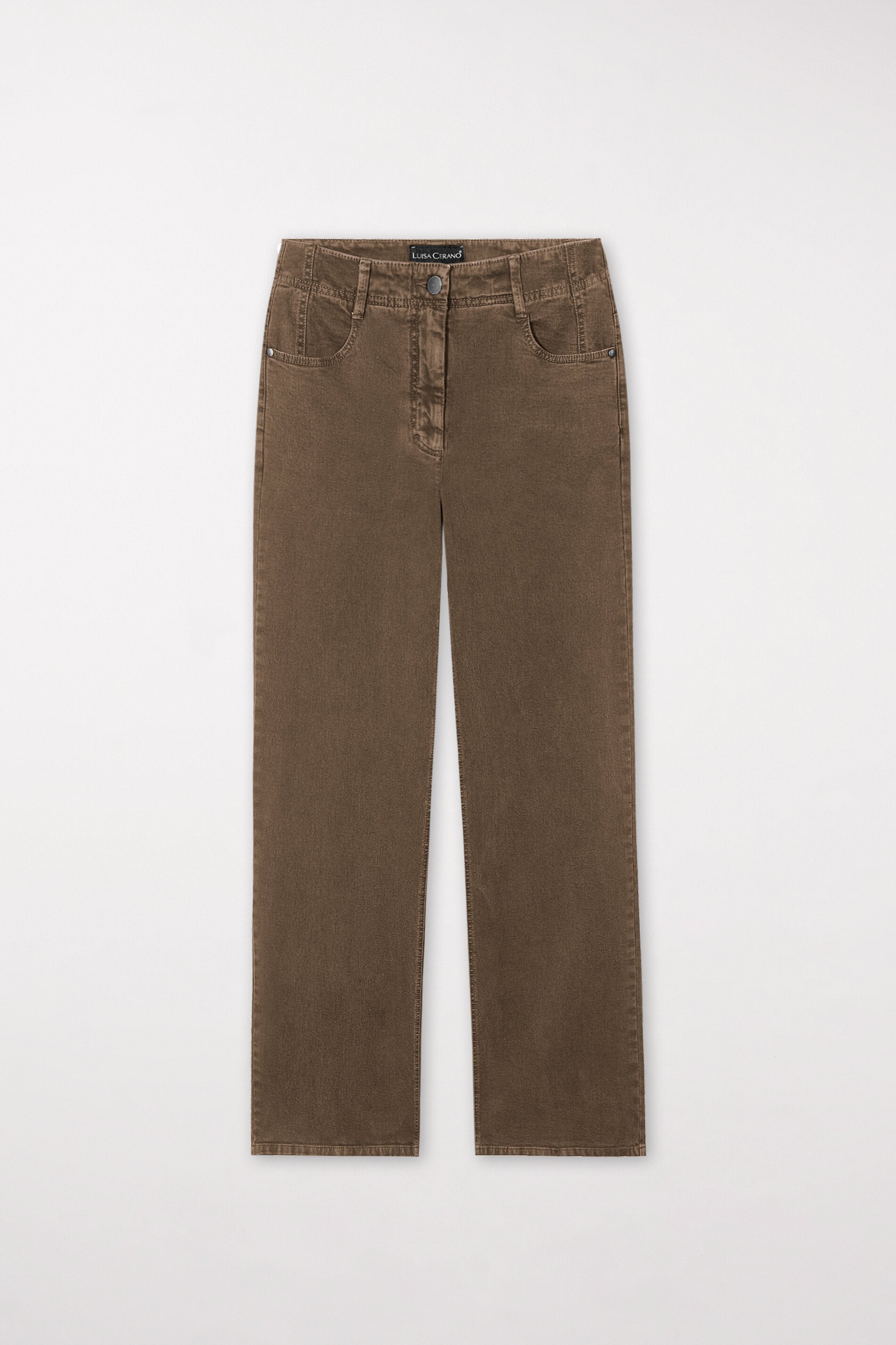 Authentic-Twill-Denim - tobacco - ohne Motiv | Model Front
