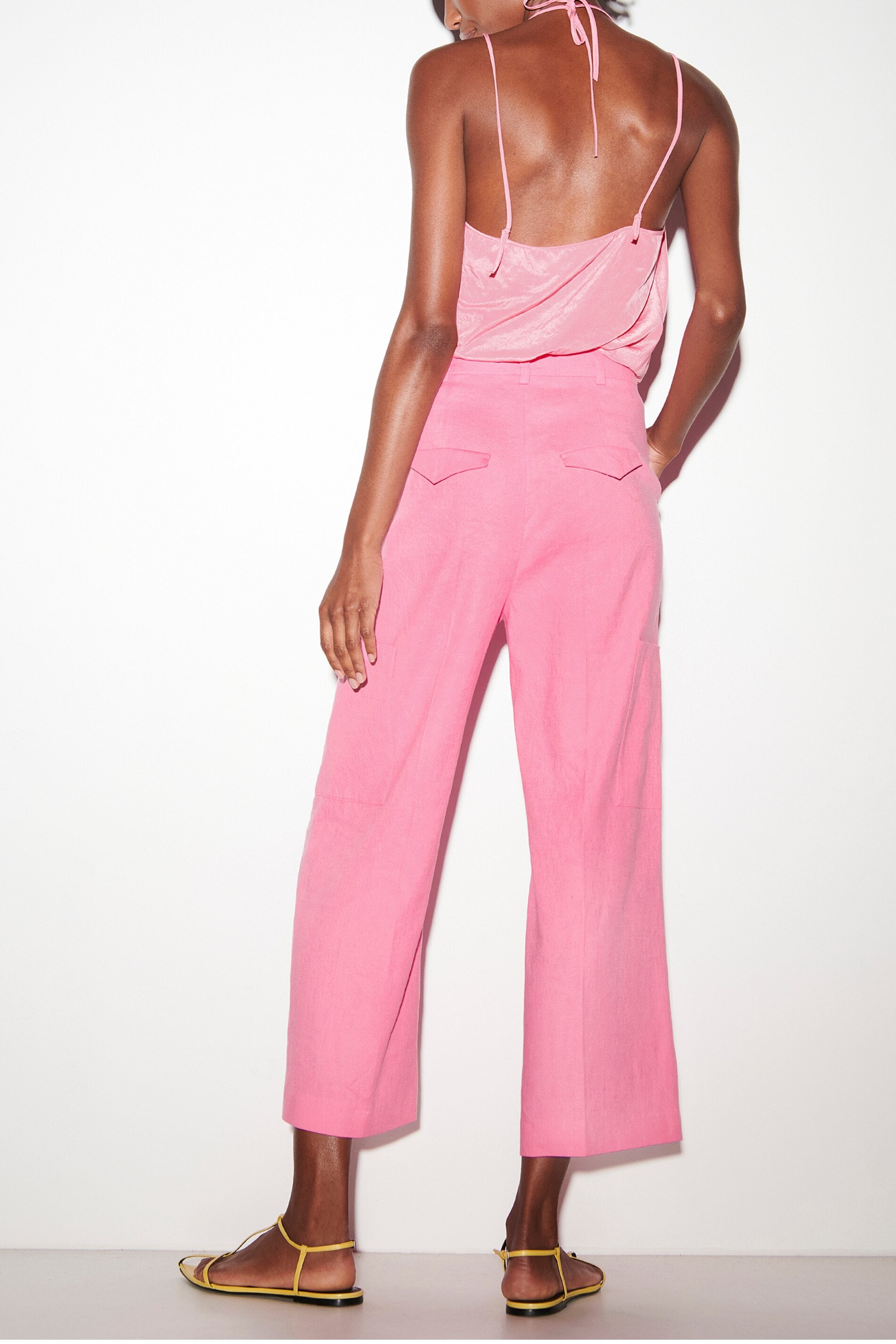 Cargo-Pants aus Leinen-Mix - candy pink - Standard | Model Detail