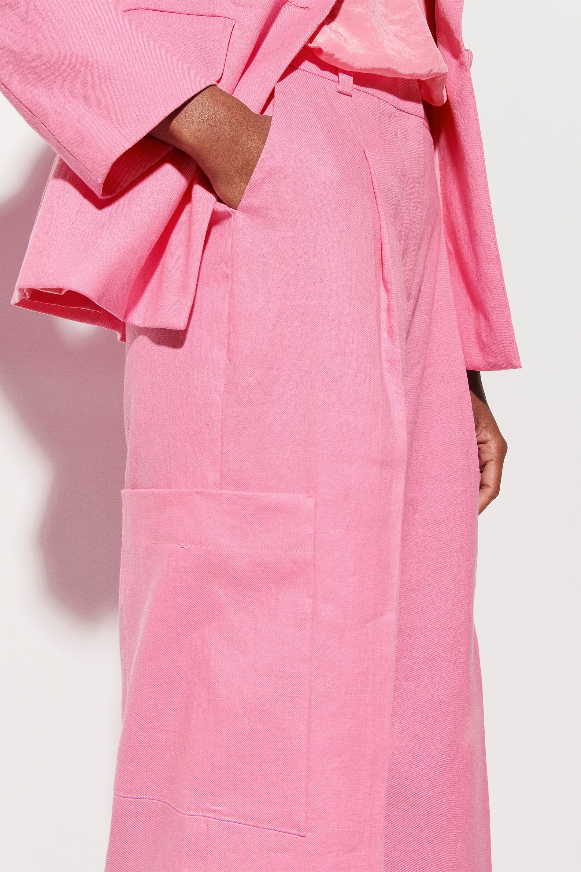 Cargo-Pants aus Leinen-Mix - candy pink - Standard | Artikel Front