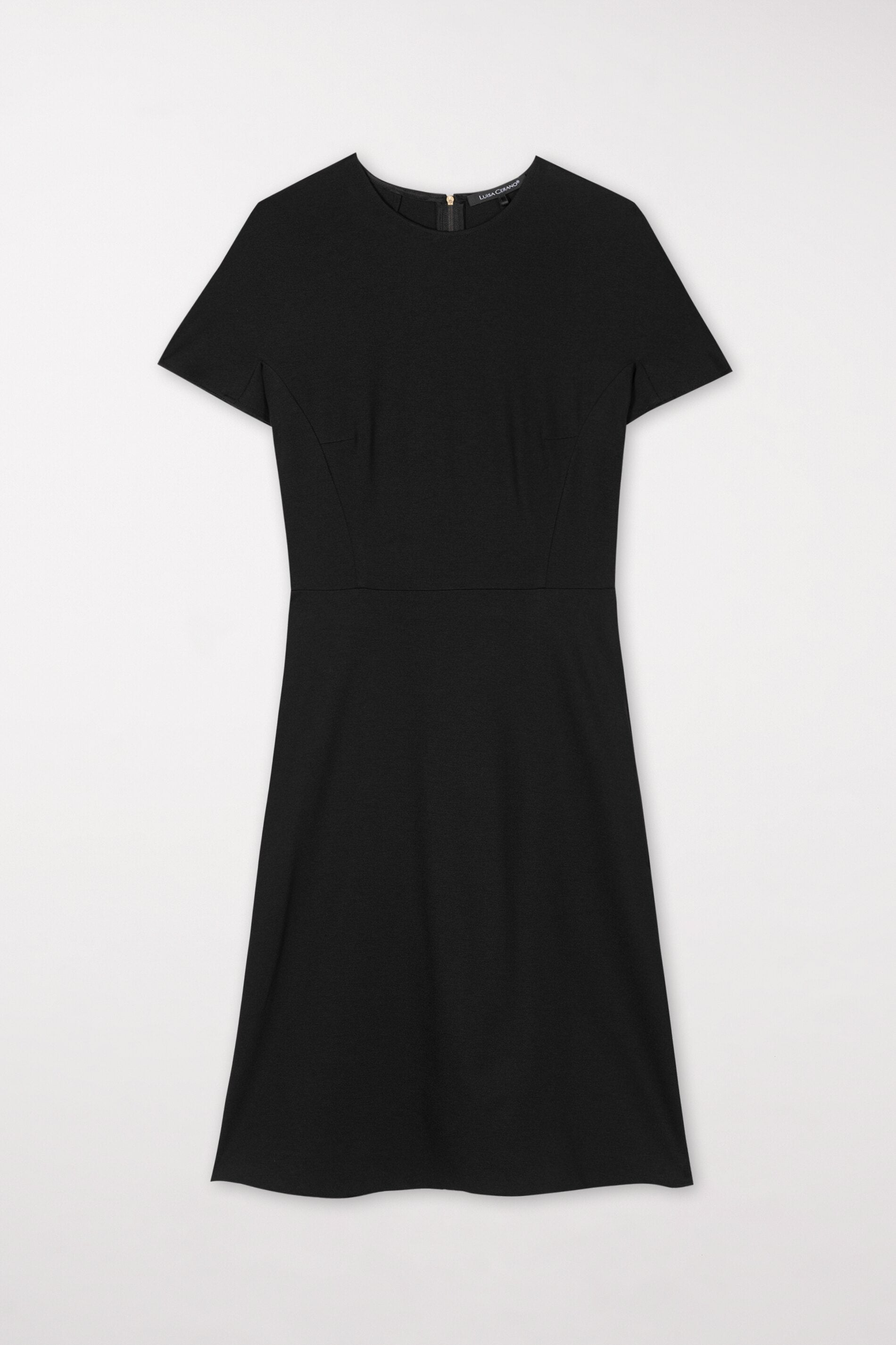 Minikleid aus Punto-Milano - black - Standard | Model Front