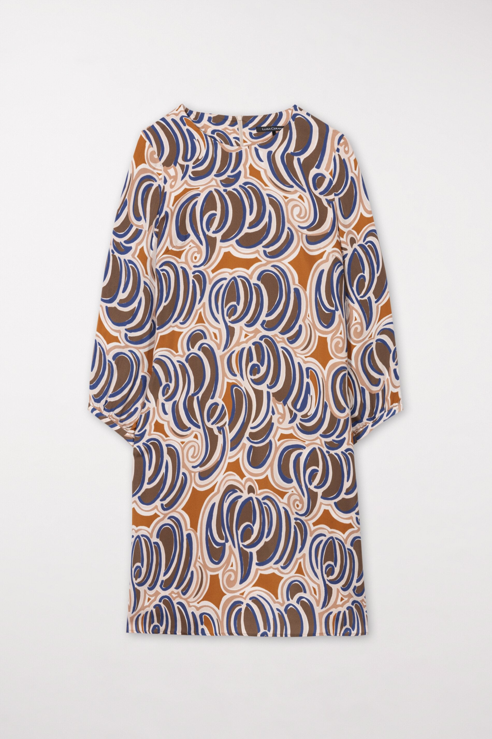 Seidenkleid mit Graphic-Print - multi - Standard | Model Front