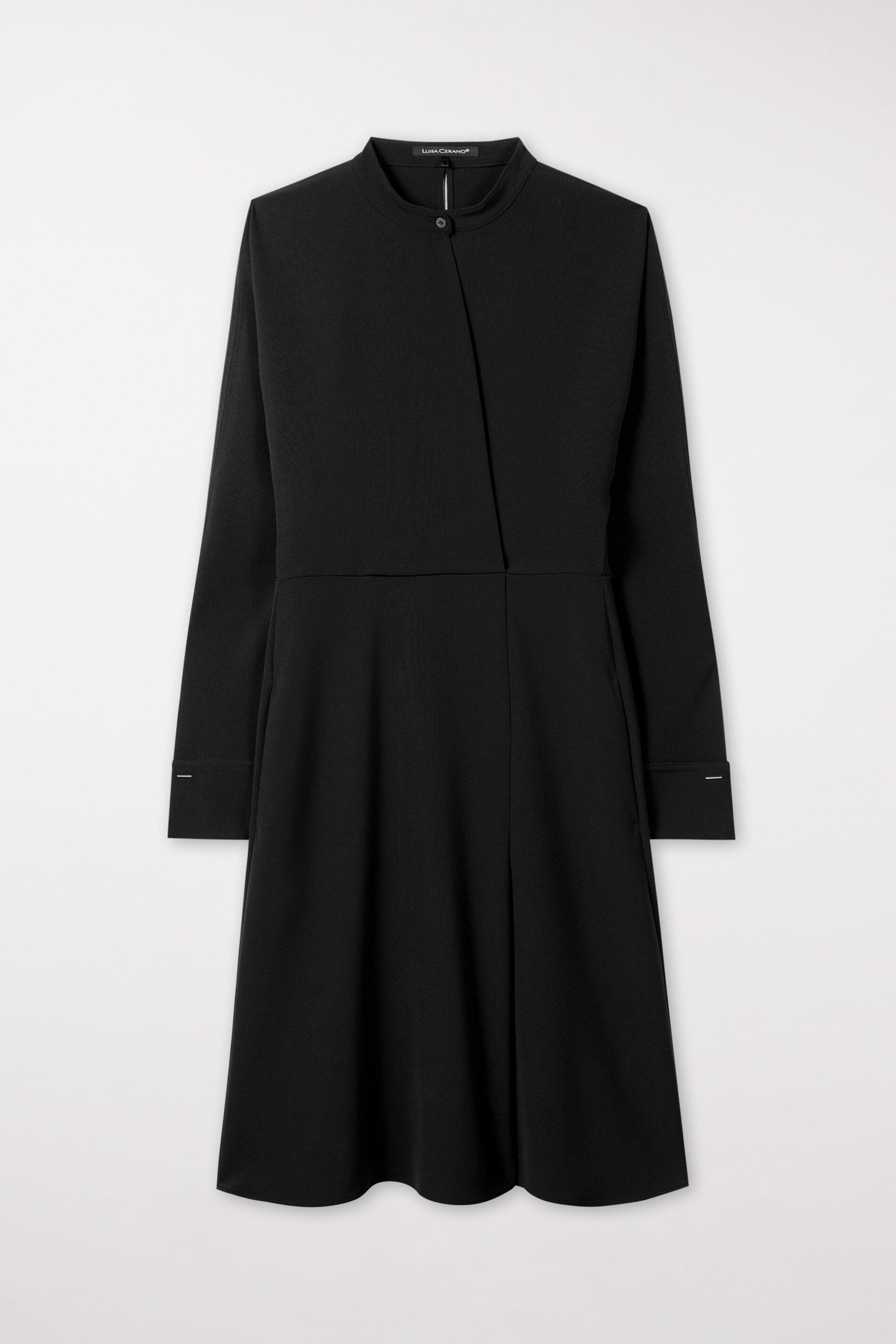 Hemdblusenkleid in Midi-Länge - deep black - Standard | Model Front