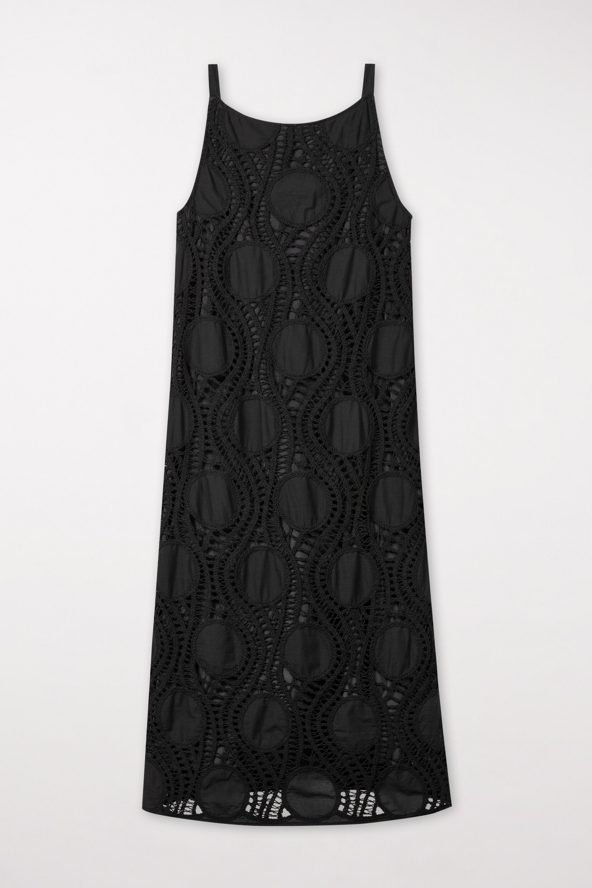 Slipdress in Crochet-Optik - deep black - Standard | Model Front
